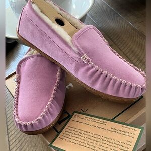 NEW in BOX LL BEAN WICKED GOOD VENETIAN SLIPPER Sz 9M Lilac Suede Rubber Sole